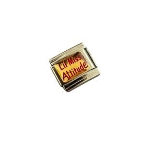 Lil Miss Attitude Italian Charm Bracelet Link 9mm Stainless Steel Y2K NEW